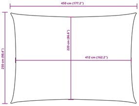 Para-sol estilo vela tecido oxford retangular 2,5x4,5 m azul