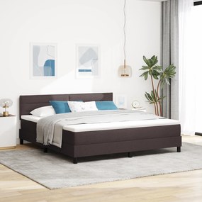 vidaXL Cama Box Spring com Colchão Marrom Escuro 180x200 cm Tecido