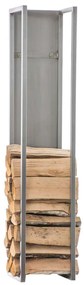 Suporte para lenha Spark 25 x 140 x 25 cm Prateado