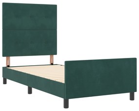 Cama vidaXL Verde Escuro 90x200 cm Veludo