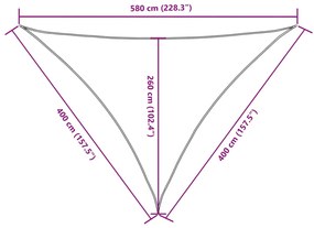 Para-sol est. vela tecido oxford triangular 4x4x5,8 m antracite