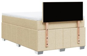 Cama boxspring com colchão 120x190 cm tecido cor creme