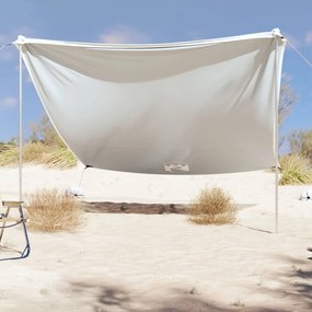 Toldo de praia com âncoras de areia 304x300 cm cinzento