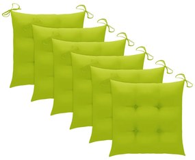 Cadeiras de jardim dobráveis c/ almofadões 6 pcs acácia maciça