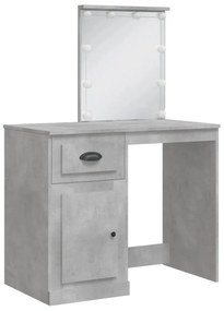 Toucador com luzes LED 90x42x132,5 cm cinzento cimento