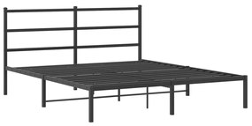 Estrutura de cama com cabeceira 160x200 cm metal preto