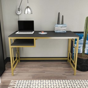 Secretária de Estudo Kennesaw - Ouro Antracite - 120x60x74,8 cm