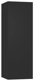 4 pcs conjunto de móveis de TV derivados de madeira preto