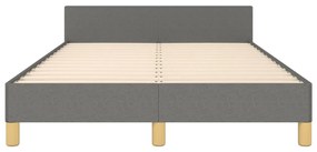 Estrutura de cama sem colchão cinza escuro 120x190 cm tecido