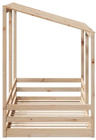 Cama infantil com telhado 80x200 cm pinho maciço branco