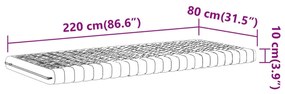 Colchão de espuma 80x220 cm 7 zonas dureza 20 ILD branco