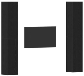 Conjunto de 4 Peças do Armário de TV vidaXL Carvalho Preto 30.5x30x90