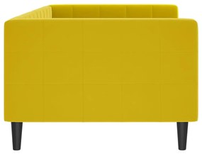 Sofá-cama 90x200 cm veludo amarelo