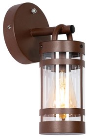 Candeeiro de parede exterior castanho enferrujado IP44 com sensor crepuscular - Ruben Industrial