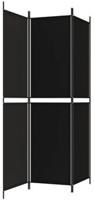 Biombo Targ com 3 Painéis em Tecido Preto - 150x200 cm - Design Modern