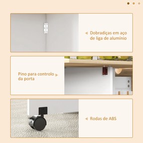 Mesa de Cozinha Dobrável Mesa de Sala de Jantar com Rodas Laterais Reb