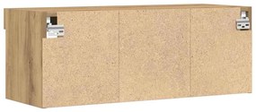 Armários para TV vidaXL com Luzes LED 2 pcs Carvalho Artesanal 80x30x3