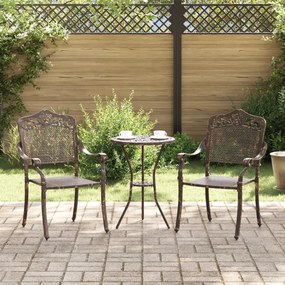 cadeiras de jardim vidaXL 2 pcs em alumínio fundido bronze