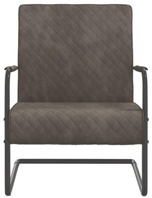 Cadeira cantilever veludo cinzento-claro