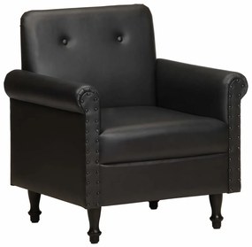 Poltrona couro genuíno preto