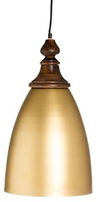 Candeeiro de Teto 21 X 21 X 37 cm Dourado Madeira Ferro