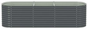 Canteiro elevado de jardim aço galvanizado 320x80x81cm cinzento