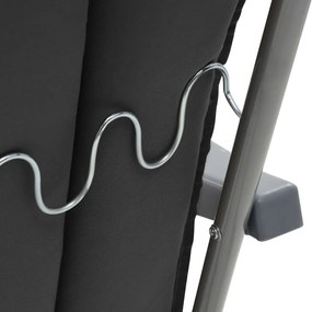 Cadeiras de jardim dobráveis com almofadões 2 pcs cinzento