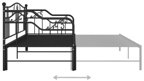 Estrutura sofá-cama de puxar 90x200 cm metal preto