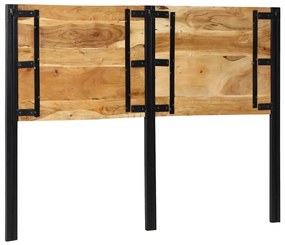 Cabeceira de cama 140 cm madeira de acácia maciça/ferro