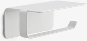 Porta-rolos Adesivo Para Casa De Banho Com Bandeja Em Aço Inoxidável Ondreli Branco - Sklum