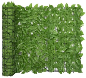 315499 vidaXL Tela de varanda com folhas verde 300x100 cm