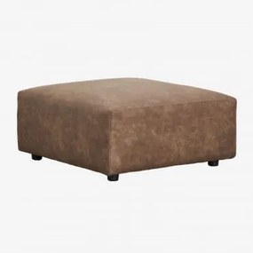 Puff Quadrado 85x85 Cm Bruna Camurça Café Castanho - Sklum