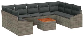 Conjunto de Sofás de Jardim 10 pcs Cinzeto 55 x 55 x 37 cm