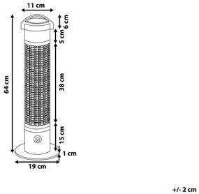 Aquecedor de exterior elétrico 800 Watt em alumínio e preto VEZUVIO Beliani