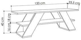 Móvel de TV "Luna" – Verde Acizentado – 120 x 40 x 33,5 cm – Design Mo