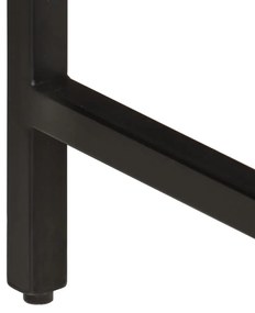 Mesa jantar 110x55x75 cm madeira mangueira maciça áspera/ferro
