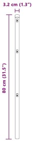 Posts de Cerca - 26 pcs cinzas Ø32 mm 80 cm em aço galvanizado