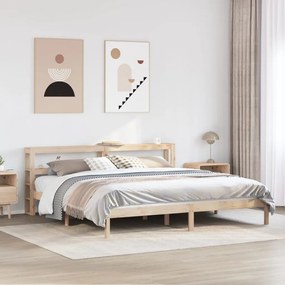 vidaXL Cama sem colchão 200x200 cm madeira de pinho maciça