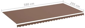 Tecido de substituição para toldo 6x3 m castanho