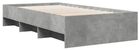 Estrutura de cama 90x190 cm derivados de madeira cinza cimento