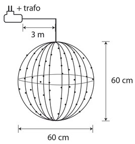 Luminária de Natal suspensa bola branca 60cm incl. LED com temporizador IP44 - Nobi