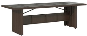 9 pcs conjunto bistrô de jardim c/ almofadões vime PE castanho