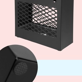 Suporte para guarda-chuvas em metal retangular 28 x 12 x 41 cm preto