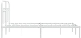 Estrutura de cama com cabeceira 120x200 cm metal branco