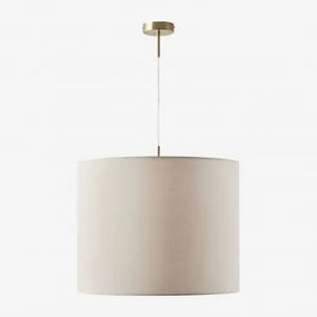 Lâmpada De Teto Suspensa Em Tecido Arlina Ouro - Transparente & Branco Partido Ø50 Cm - ↑40 Cm Arlina - Sklum