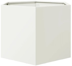 Vaso/floreira de jardim hexagonal 69x60x45 cm aço branco