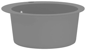 Lava-louça com 1 cuba granito redondo cinzento