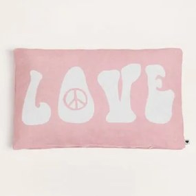 Capa para Almofada Retangular em Algodão (30x50 cm) Peace & Love A - Sklum