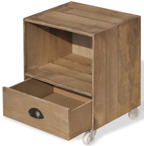 Mesa de cabeceira madeira sólida castanho