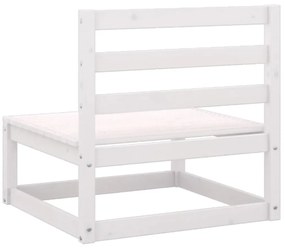 2 pcs conjunto lounge de jardim pinho maciço branco